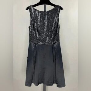 The Limited size 8 Black Sequin and Satin Mini Dress with Low Scoop Zipper Back
